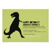 Dinosaur Birthday Party | T-Rex Custom Announcement