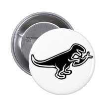 Dinosaur Eating Jesus Fish Button