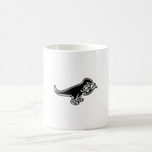 dinosaur eating jesus fish coffee mug