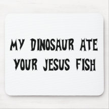 Dinosaur Eats Jesus Fish Mousemat
