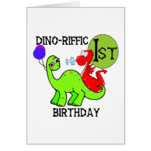 Dinosaur First Birthday Tshirts and Gifts Greeting Cards