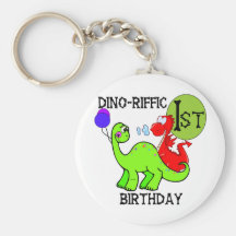 Dinosaur First Birthday Tshirts and Gifts Key Chain