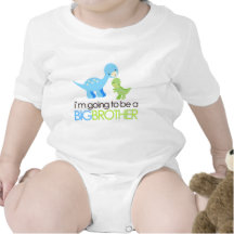 Dinosaur I'm Going to Be A Big Brother Bodysuits