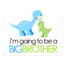 Dinosaur I'm Going to Be A Big Brother Postcards