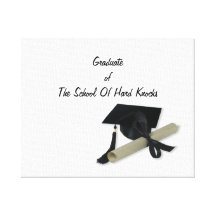 Diploma and Graduation Cap ( Mortar Board ) Gallery Wrapped Canvas