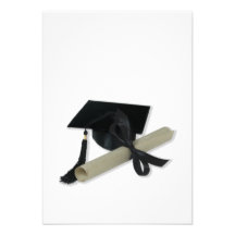 Diploma and Graduation Cap ( Mortar Board ) Custom Invitation