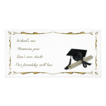 Diploma and Graduation Cap ( Mortar Board ) Photo Card Template