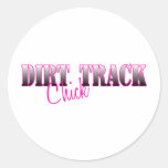 Dirt Track Chick Round Sticker