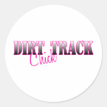 Dirt Track Chick Round Sticker