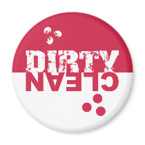 Dirty/Clean Dishwasher Magnet Red and White