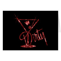 Dirty Martini - Red Greeting Card
