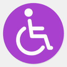 Disabled symbol round stickers