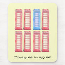 disagree to agree - british phone booth mouse pad