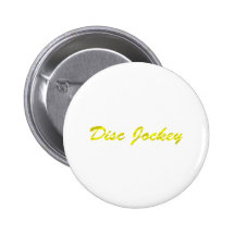 Disc Jockey - DJ Gold Fancy DJing Turntable Pinback Buttons