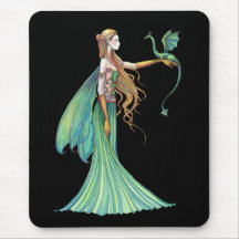 Discipline Green Fairy Dragon by Molly Harrison Mouse Mats