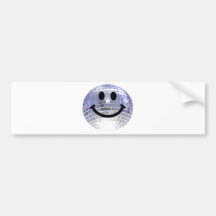 Disco Ball Smiley Bumper Sticker