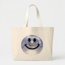 Disco Ball Smiley Canvas Bags
