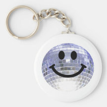 Disco Ball Smiley Key Chains