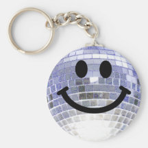 Disco Ball Smiley Keychains