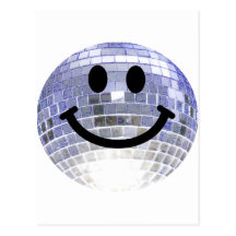 Disco Ball Smiley Post Cards