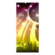disco cityscape rack card design