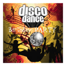 Disco Dance Birthday Party Retro Personalized Announcement