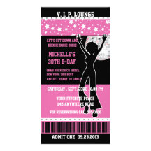 Disco Dancer Silhouette Birthday Ticket Photo Greeting Card