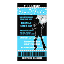 Disco Dancer Silhouette Birthday Ticket Photo Greeting Card