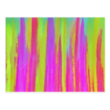 DISCO FEVER Bright Bold Neon Green Pink 70s Retro Post Card
