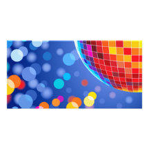 disco globe personalized photo card