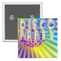 Disco Party Pinback Buttons