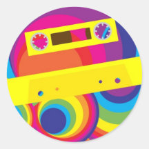 Disco Party Round Stickers