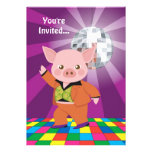 Disco Pig Personalised Invite