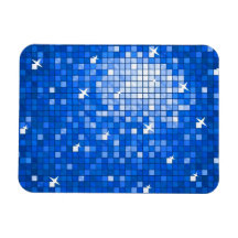 Disco Tiles Dark Blue premium magnet