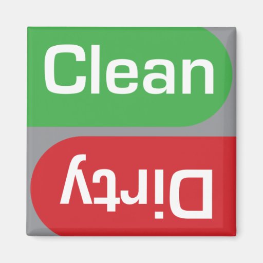 Dishwasher Clean or Dirty Sign Fridge Magnet