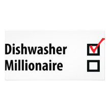 dishwasher millionaire icon photo cards