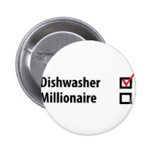 dishwasher millionaire icon pinback buttons