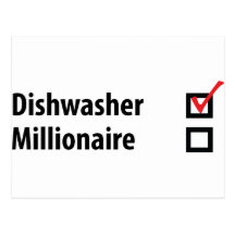 dishwasher millionaire icon postcards