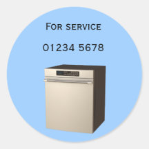 Dishwasher repair tag round sticker