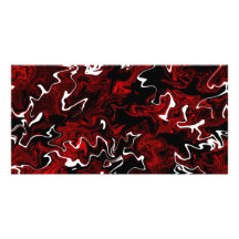 Distorted Red Graphic Custom Photo Card