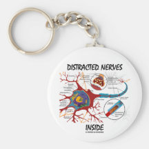 Distracted Nerves Inside (Synapse) Key Chains