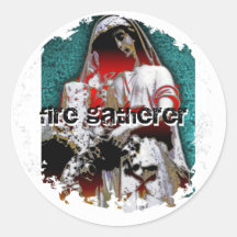 Distressed 2 Round Stickers