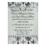 distressed black white intricate damask personalised invite