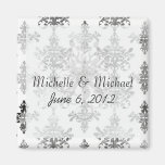 distressed black white intricate damask fridge magnets