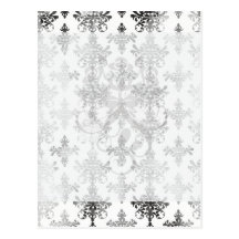 distressed black white intricate damask post cards