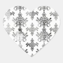 distressed black white intricate damask sticker
