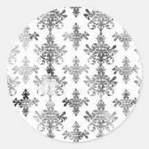 distressed black white intricate damask sticker