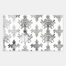 distressed black white intricate damask sticker