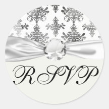 distressed black white intricate damask round sticker