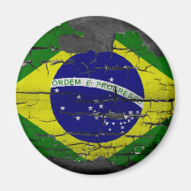 Distressed Brazil Flag Fridge Magnets